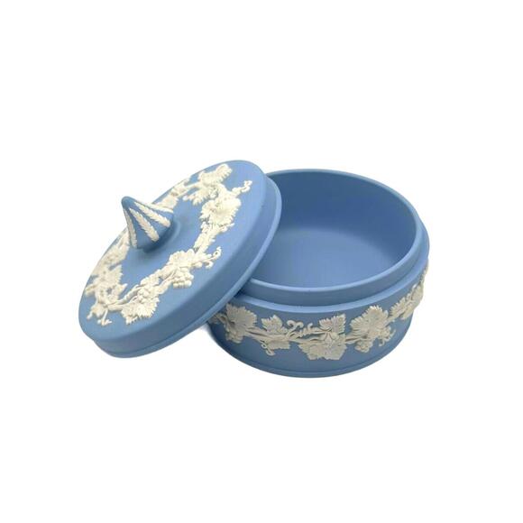 Wedgwood Other - Vintage Wedgwood Blue Jasperware Round Equisite Powder Box with Lid